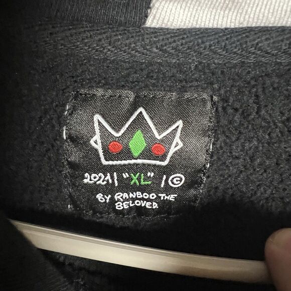 Ranboo the Beloved Hoodie Sweatshirt XL Youtuber Black Embroidered Crown 2021 - Picture 4 of 8